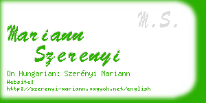 mariann szerenyi business card