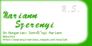 mariann szerenyi business card